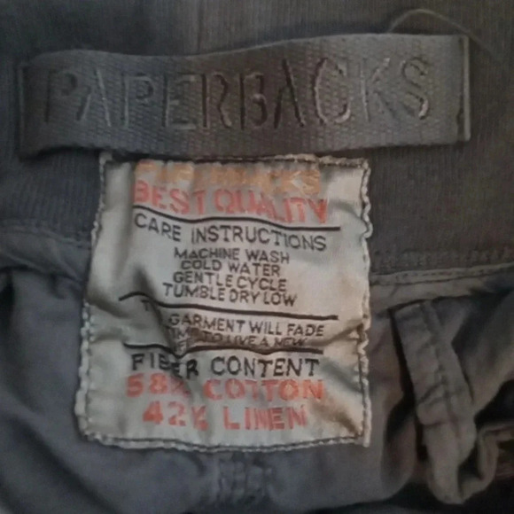 Original paperbacks cotton linen blend pants gray men's size small - Picture 6 of 8